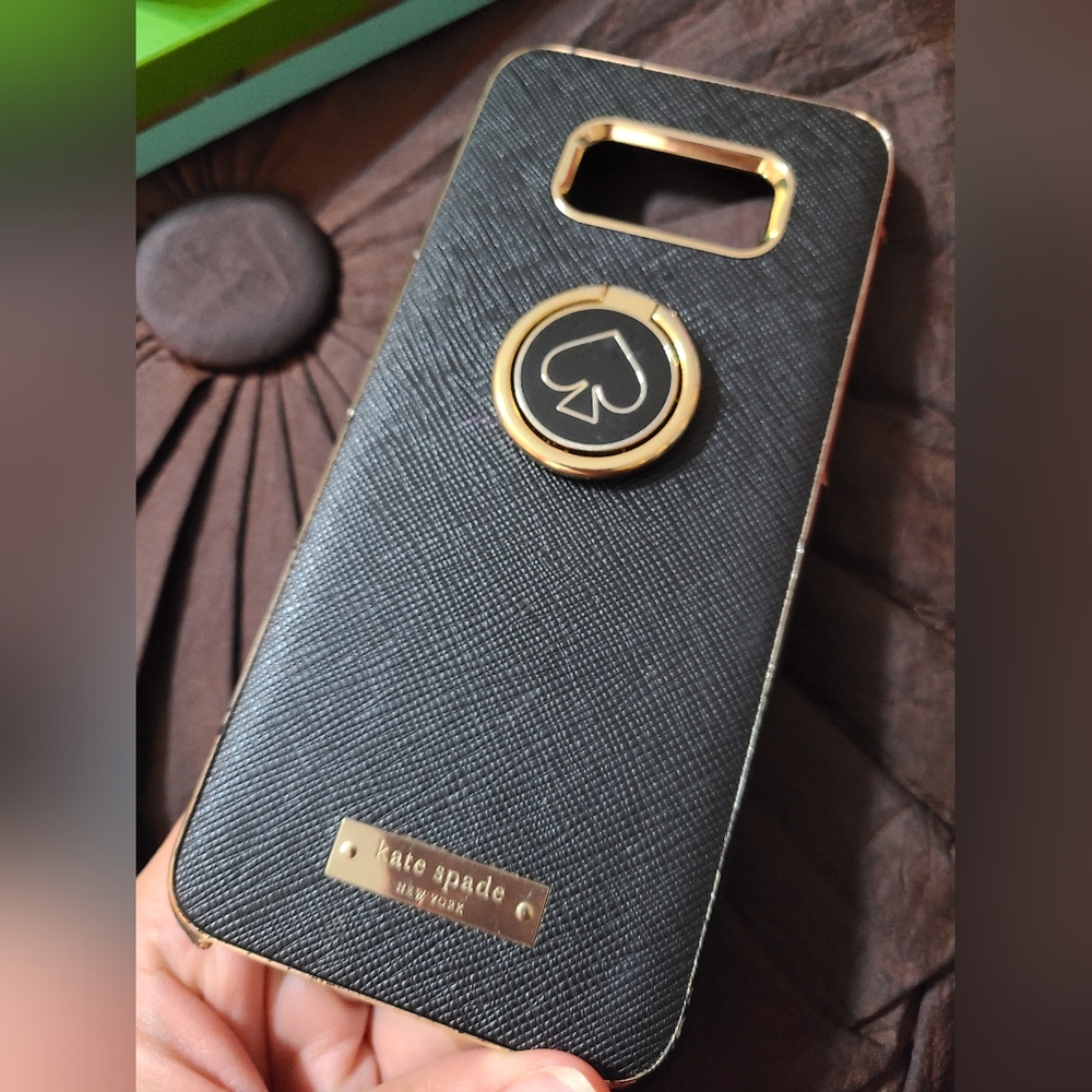 KATE SPADE Black/Gold Samsung Galaxy S8+ Cellphone Wrap Case